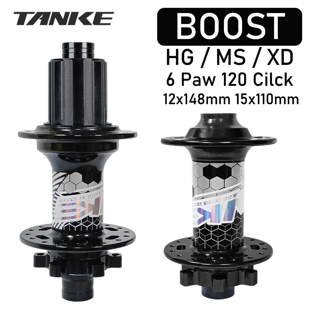 TANKE MTB BOOST 148 Bicycle Hubs 120 Click 6 Claws Bearing 32H 28H HG XD MS Disc Brake Micro Spline 8 9 10 11 12 Speed