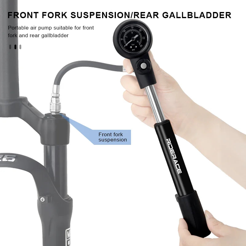 Shock Pump 300PSI Pressure With Gauge Bicycle