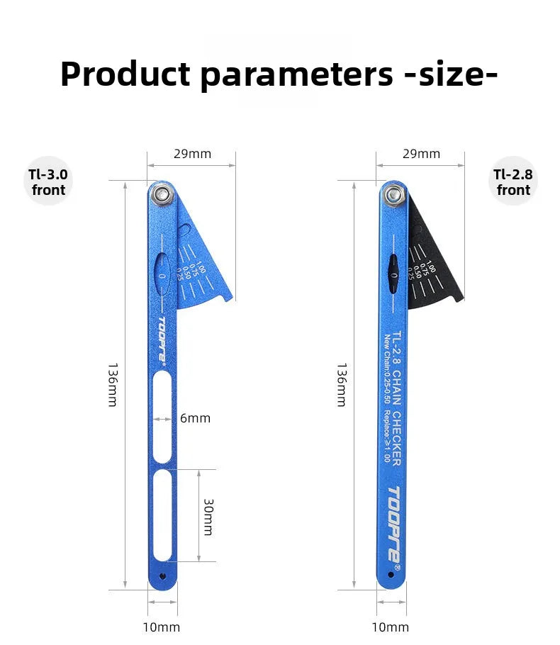 TOOPRE Bicycle Chain Measuring Device Wear Measuring Ruler Mountain Road Bicycle Chain Stretching Detection Tool
