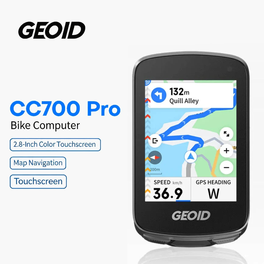 GEOID CC700 Pro Bicycle Computer 2.8-Inch Touchscreen GPS Bike Speedometer with Map Navigation
