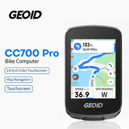 GEOID CC700 Pro Bicycle Computer 2.8-Inch Touchscreen GPS Bike Speedometer with Map Navigation