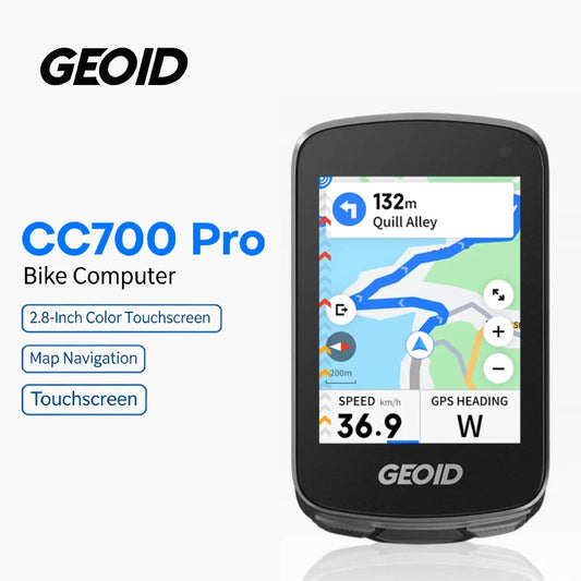 GEOID CC700 Pro Bicycle Computer 2.8-Inch Touchscreen GPS Bike Speedometer with Map Navigation