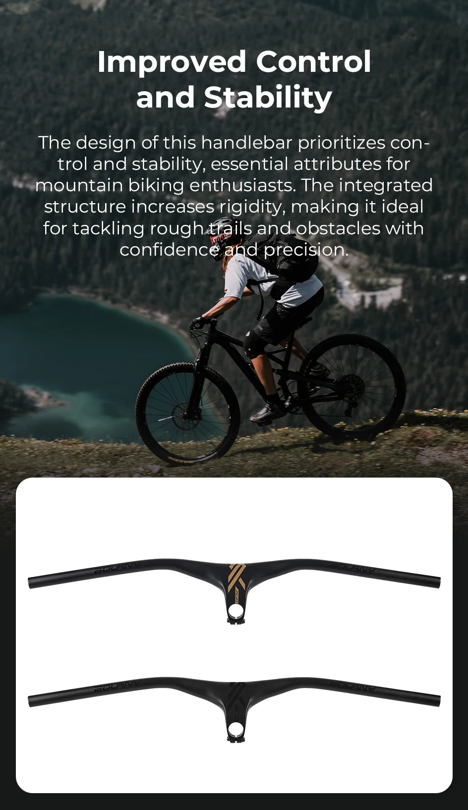 BOLANY Integrated Handlebar 775x90mm Aluminum Alloy 28.6mm