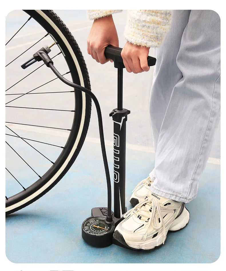 GIYO 160PSI Bicycle Floor Pump MTB Road Bike Manual Air Pump Balloon Presta Schrader Valve Tire Inflator With 3 Inch Guage