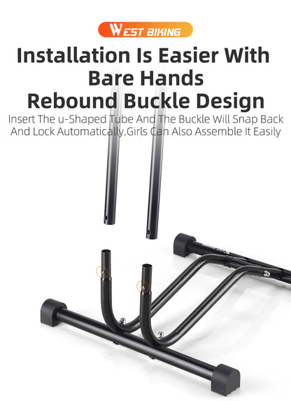WEST BIKING 3 In 1 Bicycle Parking Rack Multifunctional Bike Indoor Garage Storage Stand MTB Road Bike Maintenance Repair Stand