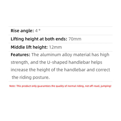 Mountain Bike Handlebars 31.8MM Diameter High-Rise Handlebar with Matte Surface 720MM 780MM Length Aluminum