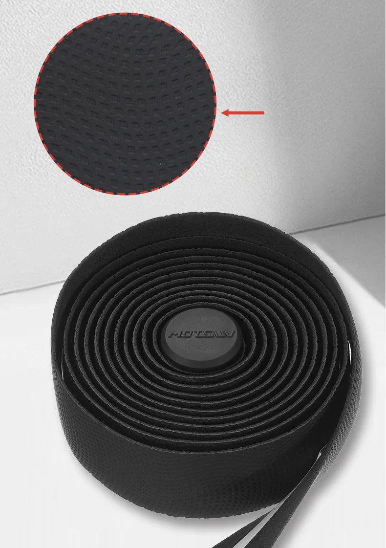 Road Bike Handlebar Tape Black Bar Tapes EVA/PU Soft Anti-Vibration Wrap Tape Durable Bar Bartape Anti-slip