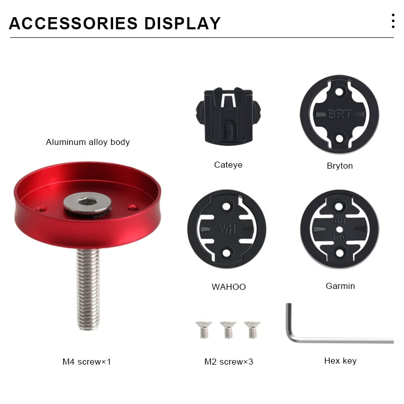 RIDERACE Bicycle Computer Holder For Garmin GPS Top Cap Mount Bracket