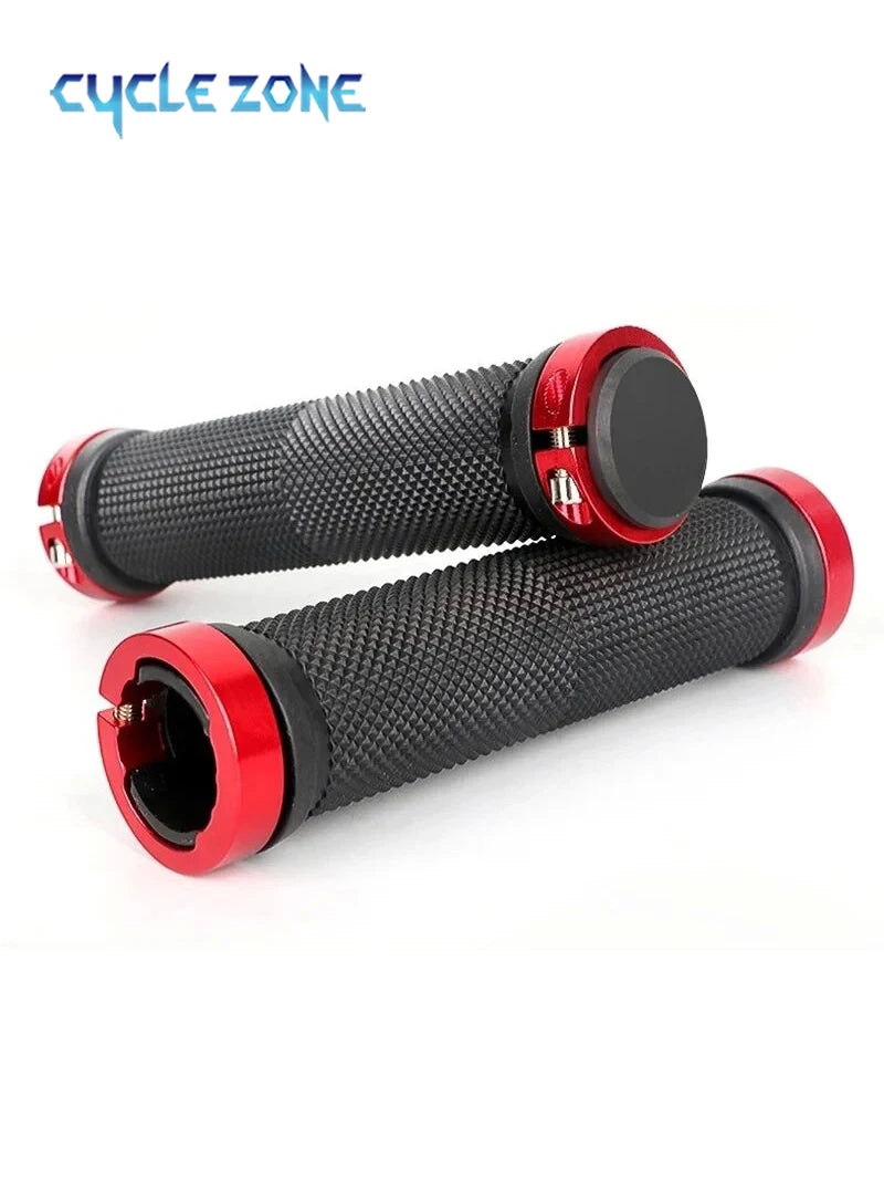 Rubber Handlebar Grips MTB Alloy Bilateral Lock