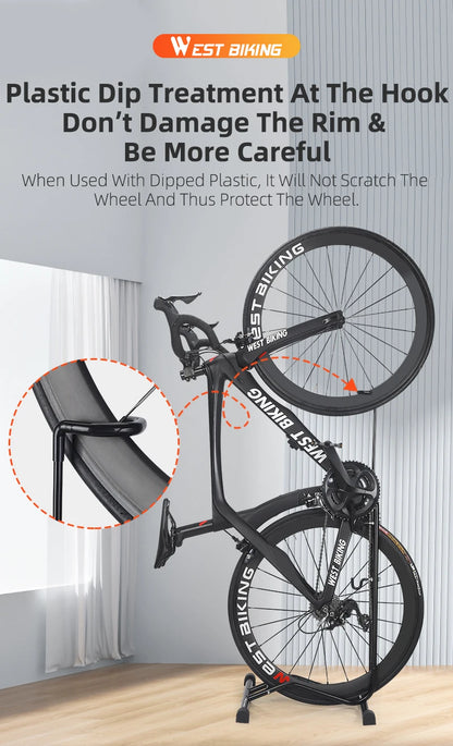 WEST BIKING 3 In 1 Bicycle Parking Rack Multifunctional Bike Indoor Garage Storage Stand MTB Road Bike Maintenance Repair Stand
