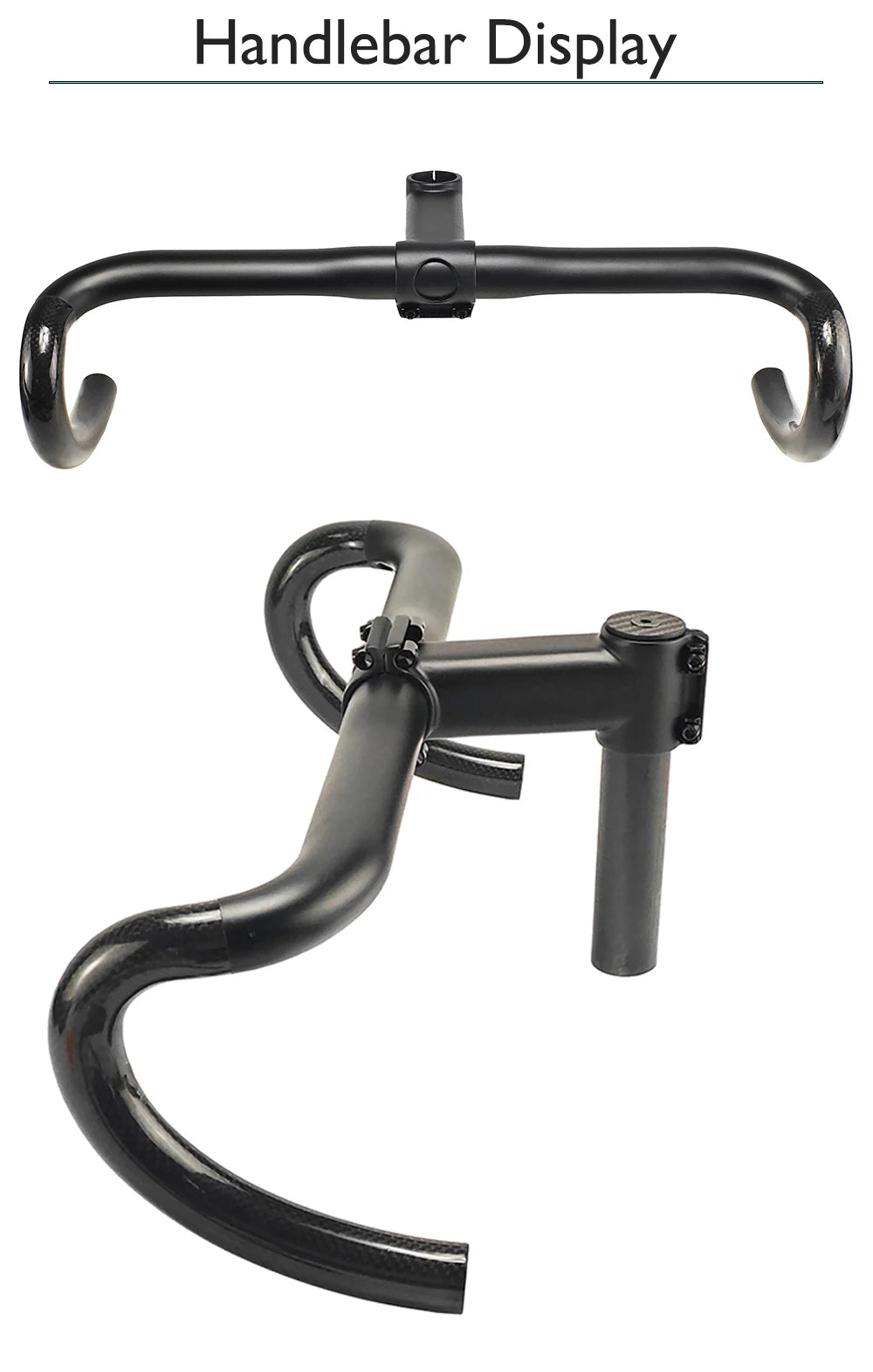 Carbon Fiber Road/Gravel Bike Handlebar, T800 Drop Bar, 380-440mm, 3K, UD