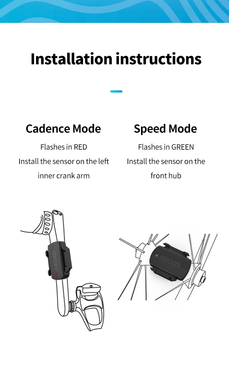 GEOID Bike Speed Cadence Sensor Ant Bluetooth for GPS Cycling Computer