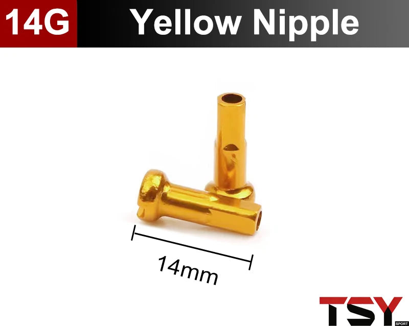 100Pcs 14G Colorful Spoke Nipples 14mm Alloy