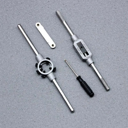 32 PCS Tap and Die Set Metric Wrench Cut M3-M12 Hand Threading Tool Tungsten Carbide Tap Die Screw Thread Making Tool Bit Set