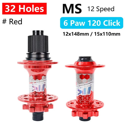 TANKE MTB BOOST 148 Bicycle Hubs 120 Click 6 Claws Bearing 32H 28H HG XD MS Disc Brake Micro Spline 8 9 10 11 12 Speed