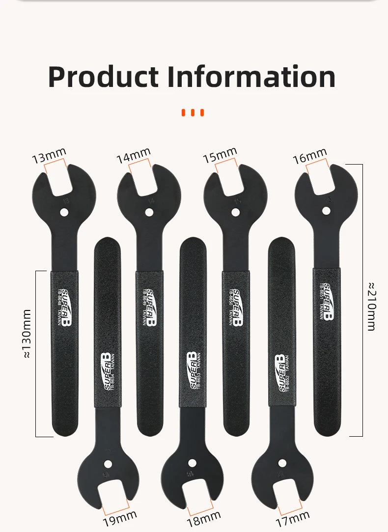 Super B Bicycle Tools Hub Cone Spanner 13-19mm