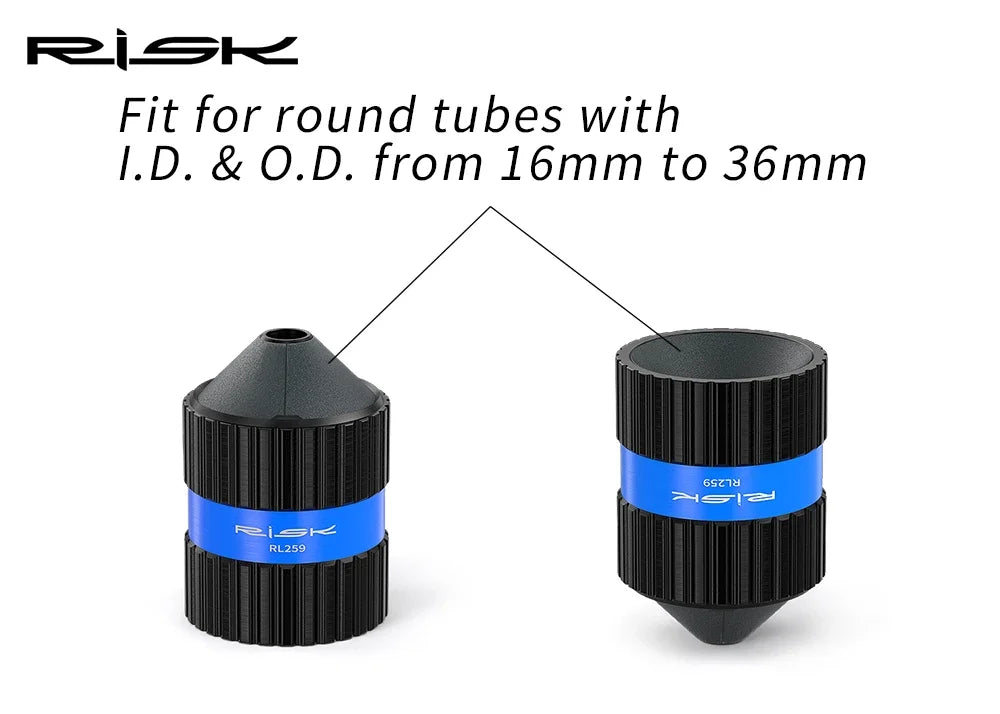 RISK Bicycle Fork Burr Charfer with Sandpaper Internal External Trimmer Bike Tube End Grinding Seatpost Grinder Chamfering Tools