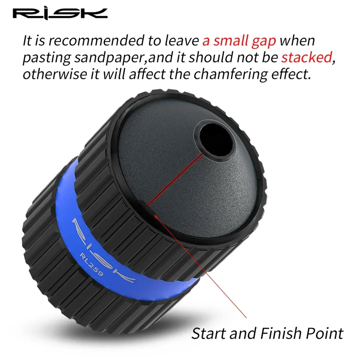 RISK Bicycle Fork Burr Charfer with Sandpaper Internal External Trimmer Bike Tube End Grinding Seatpost Grinder Chamfering Tools