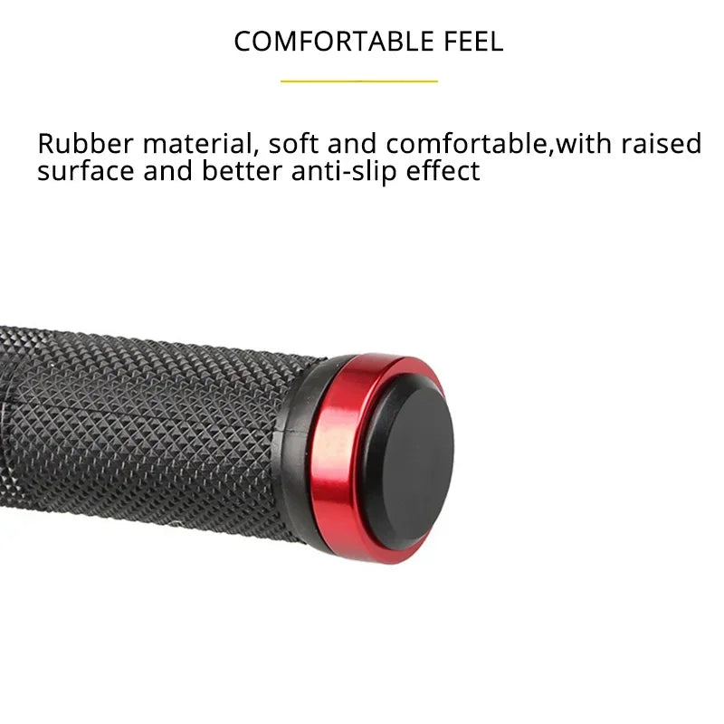 Rubber Handlebar Grips MTB Alloy Bilateral Lock