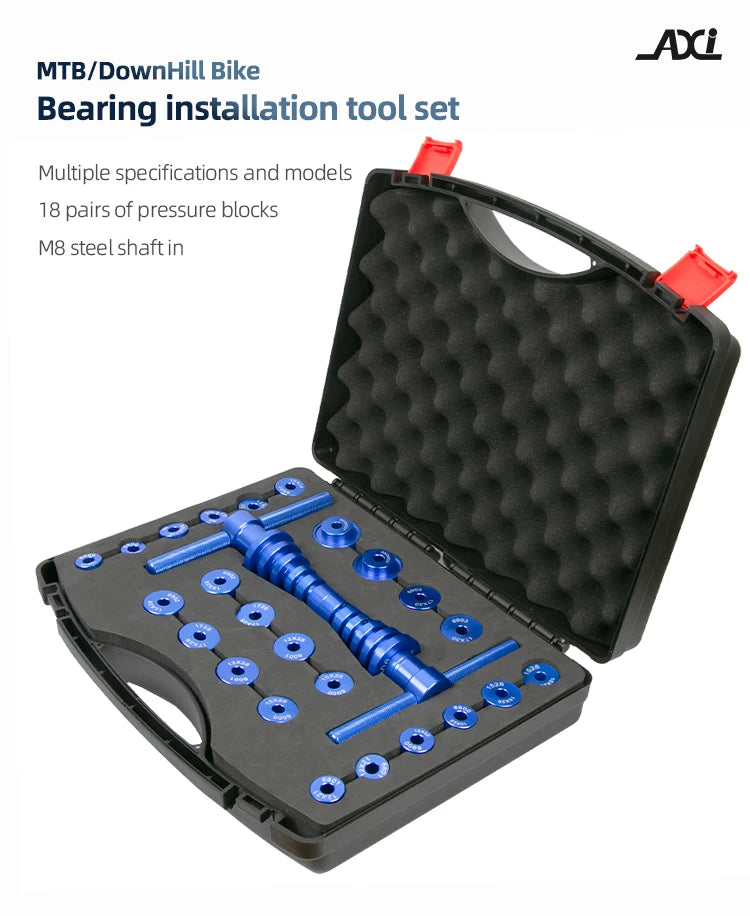 Bicycle Hub/Bottom Bracket Bearing Extractor Installation Press Set