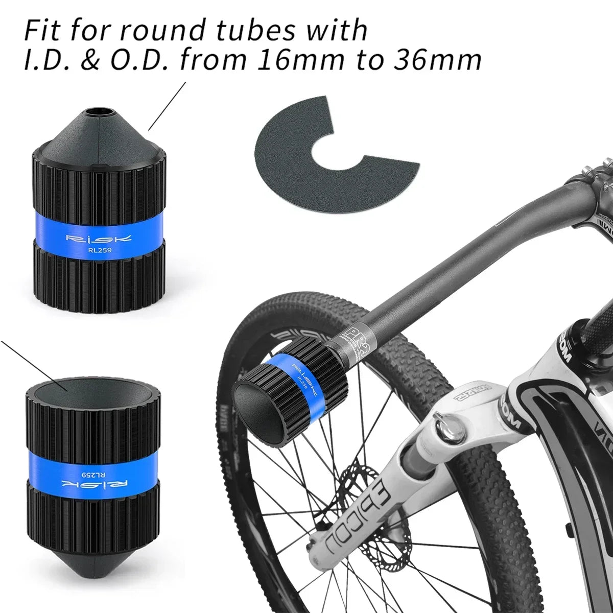 RISK Bicycle Fork Burr Charfer with Sandpaper Internal External Trimmer Bike Tube End Grinding Seatpost Grinder Chamfering Tools