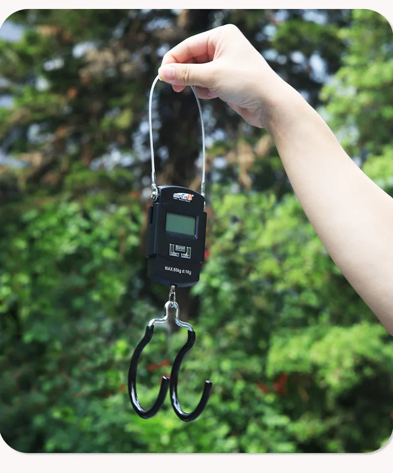 Super B 50Kg 10g Hanging LED Digital Scale Measure Max 50KG Electronic Scale Double Hook Design Easy to Operate for Bike Repair
