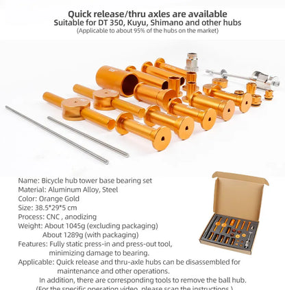 Bicycle Bearing Extractor Installation Removal Tool Kit