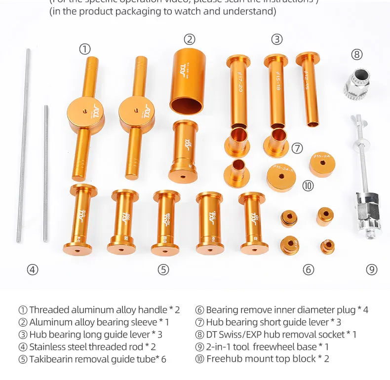 Bicycle Bearing Extractor Installation Removal Tool Kit