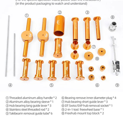 Bicycle Bearing Extractor Installation Removal Tool Kit