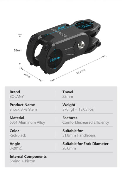 BOLANY 20 Degree Angle  Damping Stem