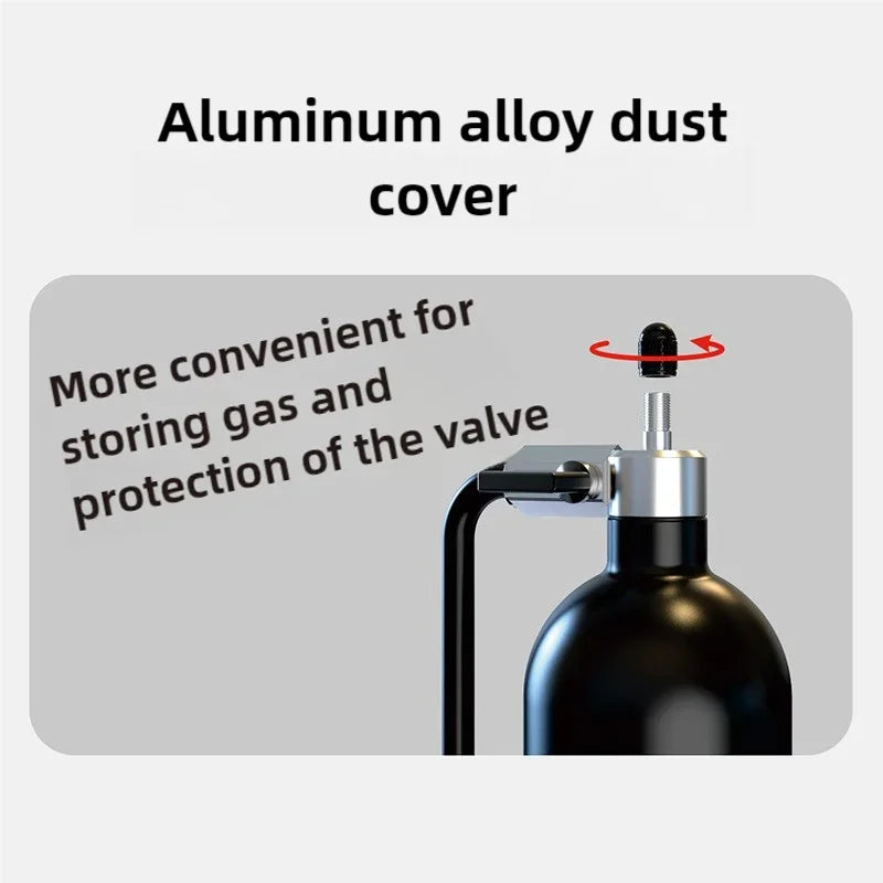 1.3L MTB Road Bike Tubeless Tire Inflator Tyre Air Booster Black Air bottle With Valve Gas Cylinder For Bike Tubeless 29" tire