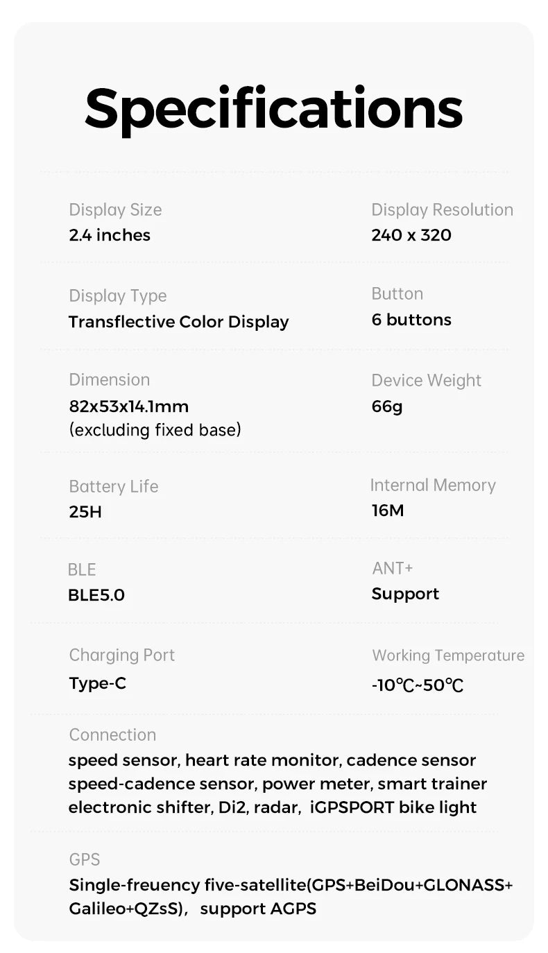 iGPSPORT BSC200S GPS Route Navigation Bike Computer Colorful Screen Wireless Speedometer Odometer Bluetooth Ant+