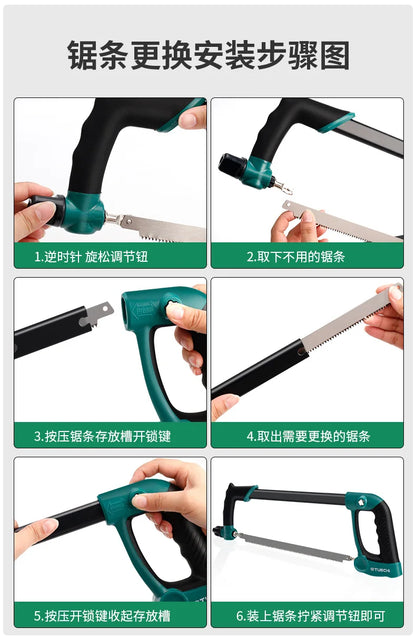 Hacksaw Home Mini Hand Saw, Bow Multipurpose Iron Saw, Rack Woodworking Tools Metal Cutting Small Data
