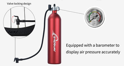 Tubeless Tire Inflator 1.2L Tubeless Bike Pump Max 200 PSI Tubeless Booster Compatible with Presta & Schrade Valves for Road MTB