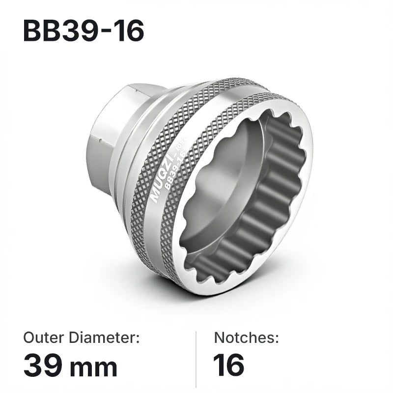 MUQZI Bottom Bracket Install Removal Tool 12/16-Notch Fits 39mm/40.5mm/44mm/45.6-46.6mm Outer Diameter BB Cups