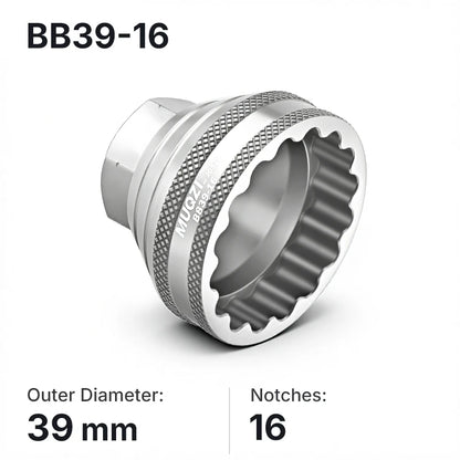 MUQZI Bottom Bracket Install Removal Tool 12/16-Notch Fits 39mm/40.5mm/44mm/45.6-46.6mm Outer Diameter BB Cups