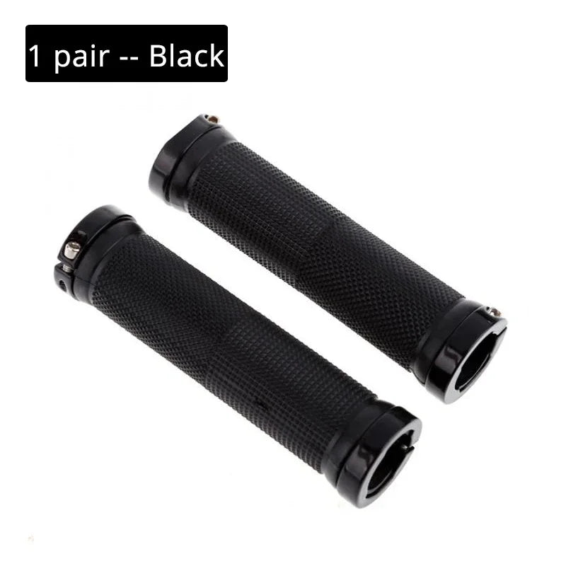 Rubber Handlebar Grips MTB Alloy Bilateral Lock