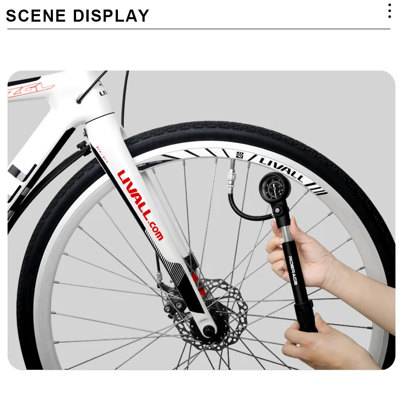 Shock Pump 300PSI Pressure With Gauge Bicycle