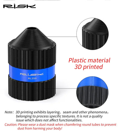 RISK Bicycle Fork Burr Charfer with Sandpaper Internal External Trimmer Bike Tube End Grinding Seatpost Grinder Chamfering Tools