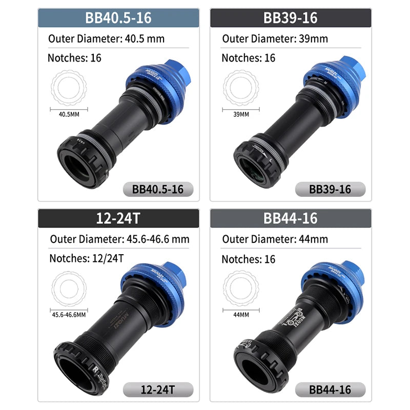 MUQZI Bottom Bracket Install Removal Tool 12/16-Notch Fits 39mm/40.5mm/44mm/45.6-46.6mm Outer Diameter BB Cups