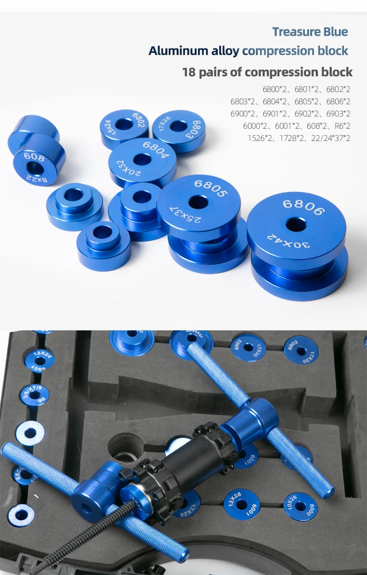 Bicycle Hub/Bottom Bracket Bearing Extractor Installation Press Set