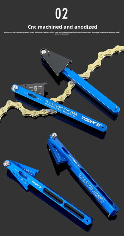 TOOPRE Bicycle Chain Measuring Device Wear Measuring Ruler Mountain Road Bicycle Chain Stretching Detection Tool