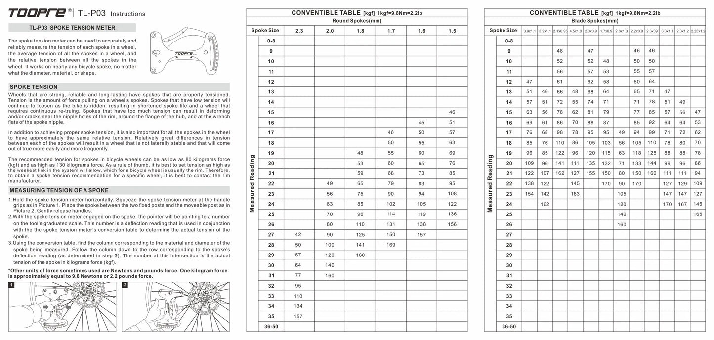 Bicycle Spoke Tension Meter