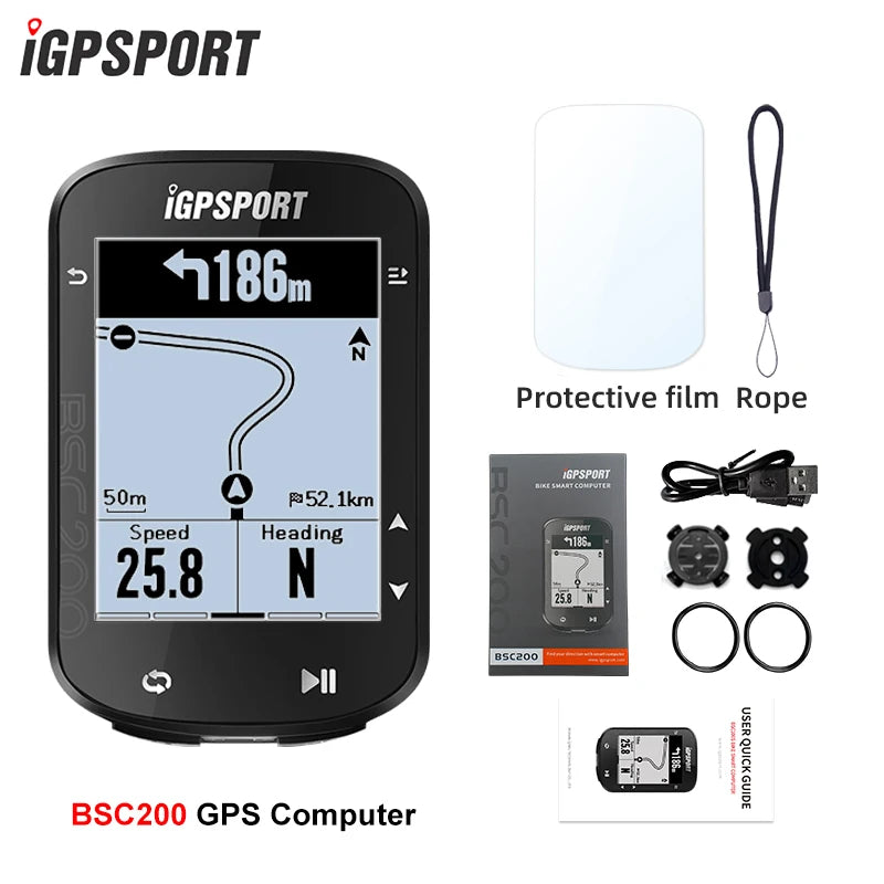IGPSPORT BSC200 GPS Bicycle Computer Cycling Wireless Speedometer Route Navigation ANT+ Bluetooth 5.0 Accessories