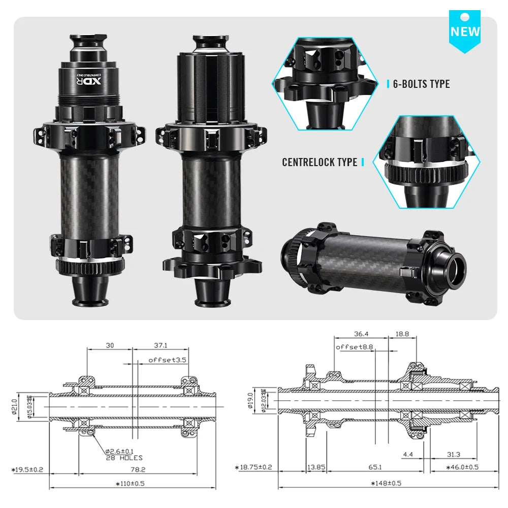 RYET MTB Carbon Hubs  6 Pawls 148MM 10/11/12 Speed Bicycle Hub HG MS XD