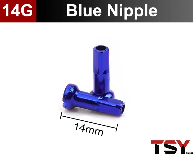 100Pcs 14G Colorful Spoke Nipples 14mm Alloy