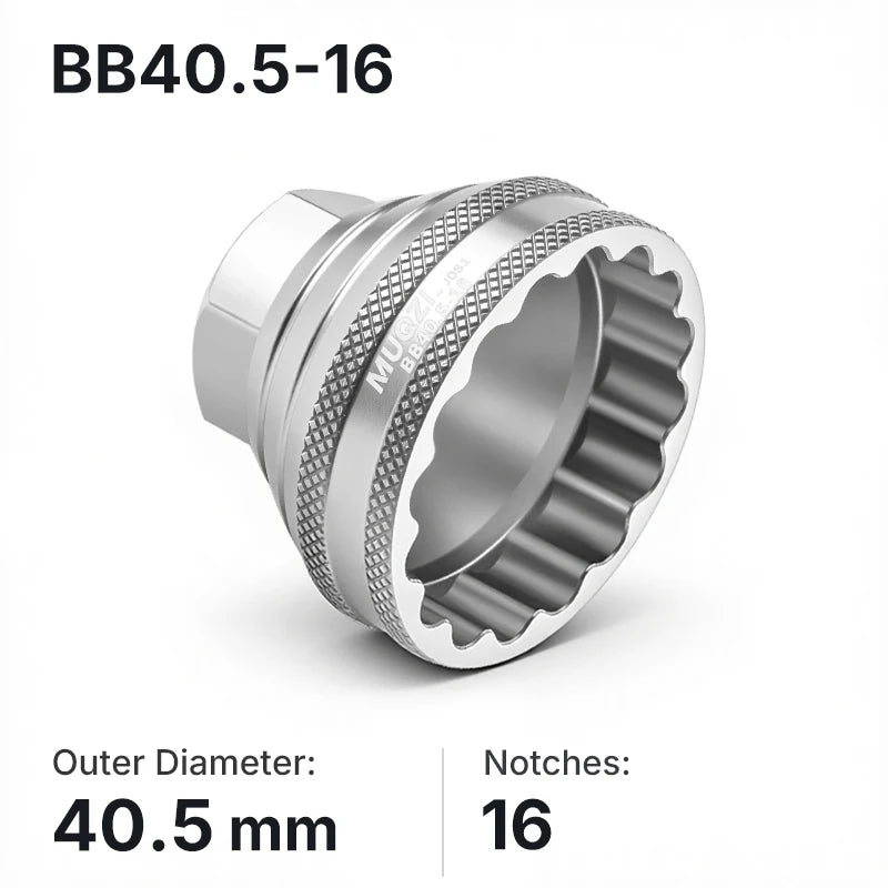 MUQZI Bottom Bracket Install Removal Tool 12/16-Notch Fits 39mm/40.5mm/44mm/45.6-46.6mm Outer Diameter BB Cups