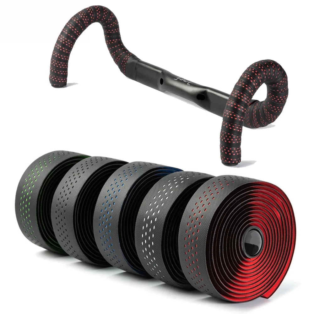 1pair Perforated Breathable Handlebar Tape Non-slip EVA/PU Soft Anti-Vibration