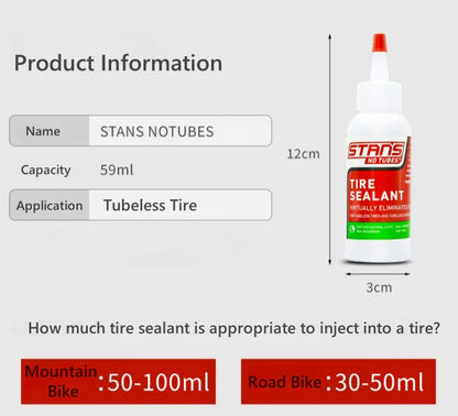 Stan’s NoTubes Tubeless Tire Sealant 2oz Fast Sealing Bike Puncture Repair Anti-Flat MTB Road Cycling