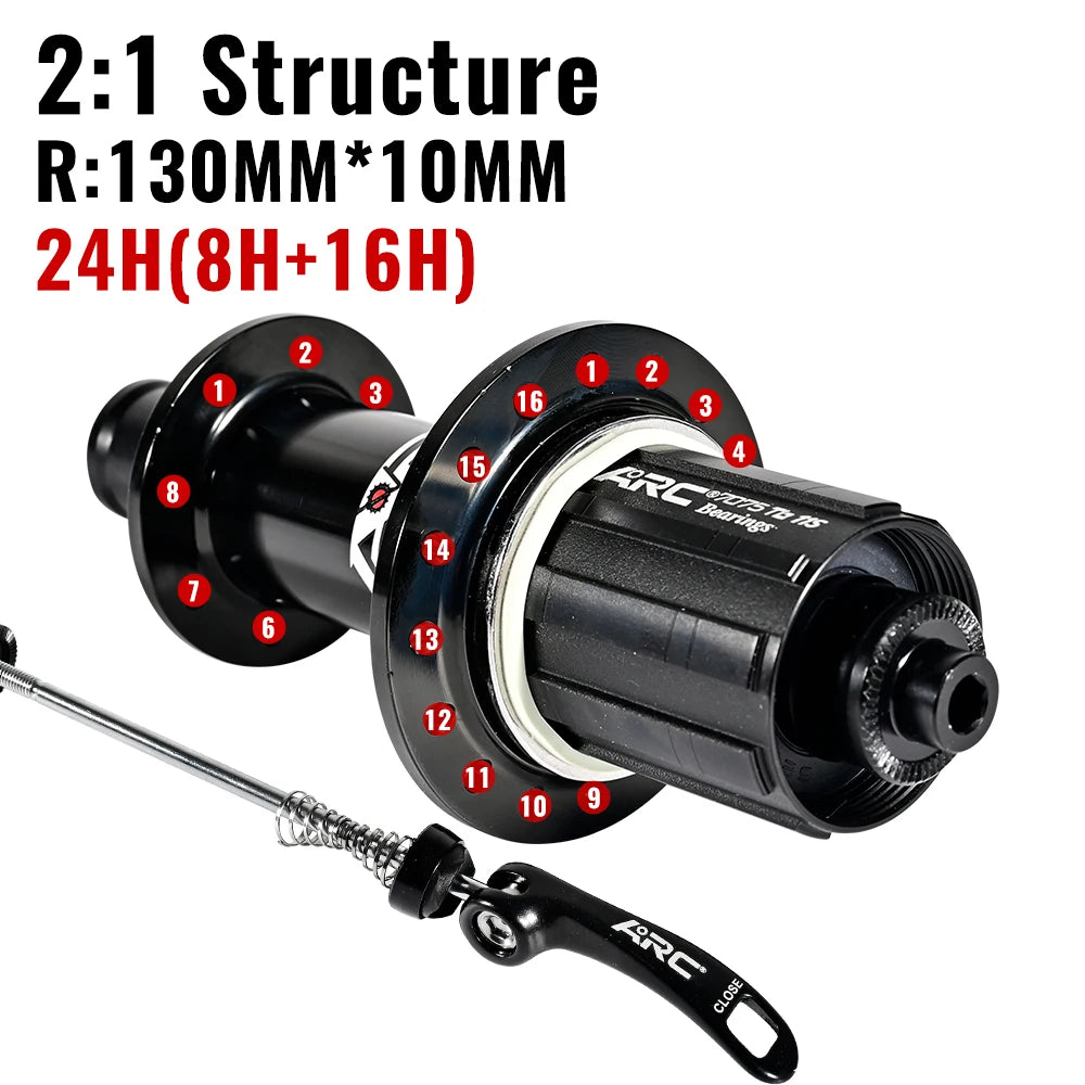ARC Road Bike Hubs Rim Brake 4 Pawls 48 Clicks Front 100 Rear 130MM  20 24 Holes Ultralight 280g 8-11S